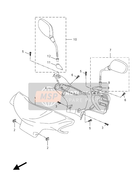 Yamaha YN50 2015 Cubierta 1 para un 2015 Yamaha YN50